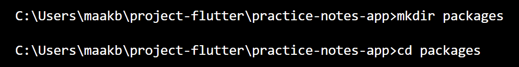 Create Flutter project root and packages folder before package generation